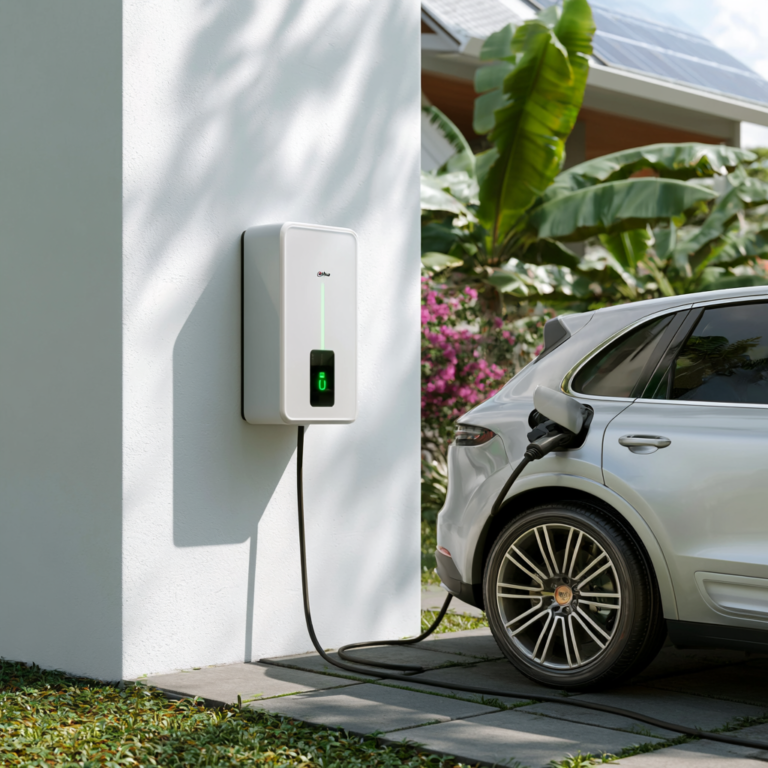 borne de recharge voiture électrique Dahua D-Volt installée à La Réunion — Run Protection